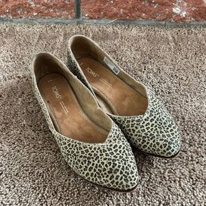 TOMS Jutti neat suede Leopard Print flats
